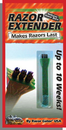 razor gator razor extender extends the life of razors and reduces razor burn and rash